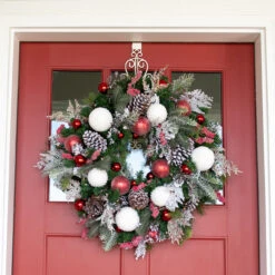 19.5" White Decorative Adjustable Wreath Hanger -Best Christmas Store dvlc v 20569 wht 006 14648.1667604821