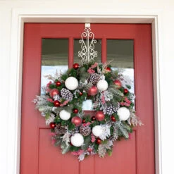 19.5" White Decorative Adjustable Wreath Hanger -Best Christmas Store dvlc v 20569 wht 007 11265.1667604821