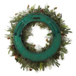 17" Basil Green Christmas Deluxe Door Saver Protective Wreath Pad