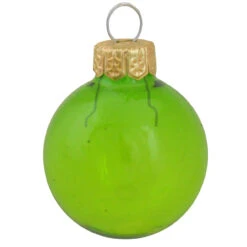 8ct Green Clear Glass Christmas Ball Ornaments 3.25" (80mm)