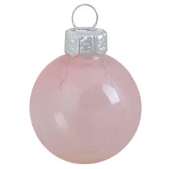 40ct Pink Clear Glass Christmas Ball Ornaments 1.25" (30mm)