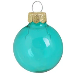 40ct Turquoise Clear Glass Ball Christmas Ornaments 1.5" (40mm)