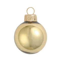 6ct Shiny Antique Gold Glass Ball Christmas Ornaments 4" (100mm)