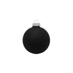 28ct Black Glass Matte Christmas Ball Ornaments 2" (50mm)