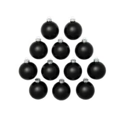 12ct Black Shiny Glass Christmas Ball Ornaments 2.75" (70mm) -Best Christmas Store dwhi 27533 03 91801.1667684695