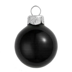 Shiny Black Glass Ball Christmas Ornament 7" (180mm)