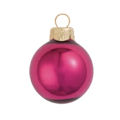 40ct Shiny Bordeaux Glass Ball Christmas Ornaments 1.5" (40mm)
