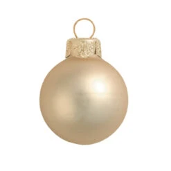 2ct Champagne Gold Matte Glass Christmas Ball Ornaments 6" (150mm)