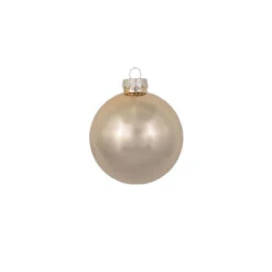 40ct Pearl Champagne Gold Glass Ball Christmas Ornaments 1.25" (30mm)