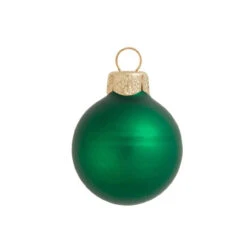28ct Green Matte Glass Christmas Ball Ornaments 2" (50mm)