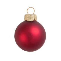 2ct Red Matte Glass Christmas Ball Ornaments 6" (150mm)