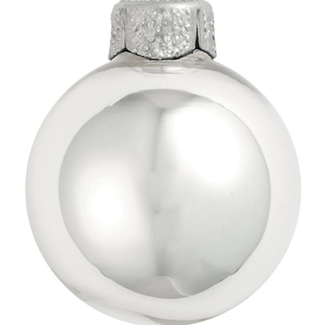 40ct Silver Shiny Finish Glass Christmas Ball Ornaments 1.5" (40mm) 2 40ct Silver Shiny Finish Glass Christmas Ball Ornaments 1.5" (40mm) - Image 2