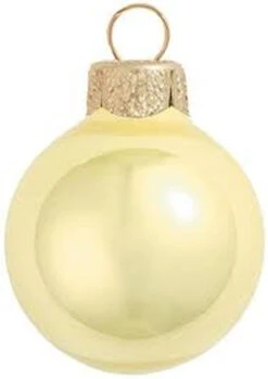 7" Sun Yellow Pearl Glass Ball Christmas Ornament