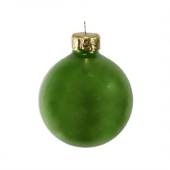 12ct Green Pearl Christmas Glass Ball Ornaments 2.75" (70mm)