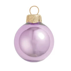 40ct Lavender Purple Pearl Glass Christmas Ball Ornaments 1.25" (30mm)