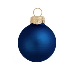 40ct Midnight Blue Matte Glass Christmas Ball Ornaments 1.5" (40mm)