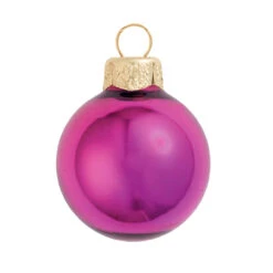 Shiny Soft Rose Pink Glass Ball Christmas Ornament 7" (180mm)