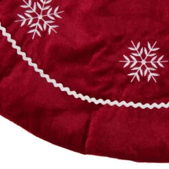 24" Crimson Red And White Snowflakes Christmas Tree Skirt -Best Christmas Store dyno 2243210 1 1 90905.1678131725