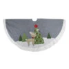 48" Gray And White Deer With Owl Christmas Tree Skirt