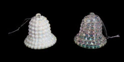 Club Pack Of 432 White And Clear Iridescent Pearl Christmas Bell Ornaments 1.5"