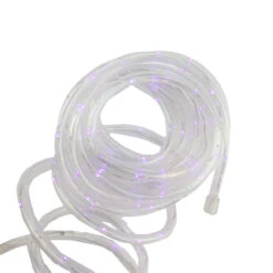12' Solar Powered Multi-Function Purple LED Indoor/Outdoor Christmas Rope Lights With Ground Stake