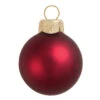 12ct Wine Red Glass Matte Christmas Ball Ornaments 2.75" (65mm)