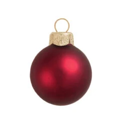 4ct Bordeaux Red Matte Glass Ball Christmas Ornaments 4.75" (120mm)
