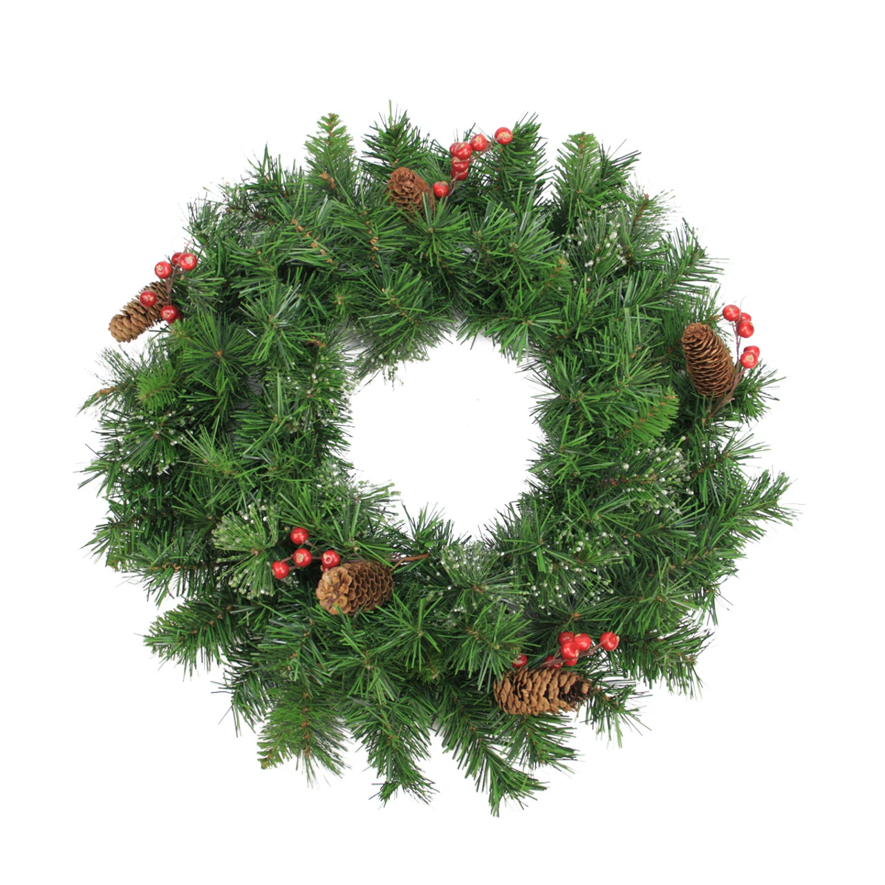 Iced Mixed Pine Berries And Pinecones Artificial Christmas Wreath - 24-Inch, Unlit 1 Iced Mixed Pine Berries And Pinecones Artificial Christmas Wreath - 24-Inch, Unlit