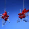 Club Pack Of 12 Icy Crystal Decorative Cardinal Holly Leaves Ornaments 3"