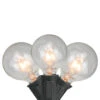 20-Count Clear G50 Globe Patio Lights, 19ft Black Wire