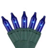 100-Count Blue Mini ConstantON Christmas Light Set, 41.2 Ft Green Wire
