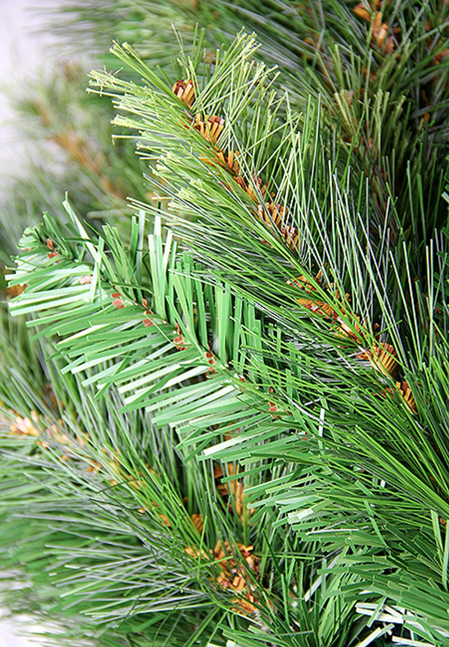 Pre-Lit Jack Pine Artificial Christmas Wreath - 30-Inch, Clear Lights 2 Pre-Lit Jack Pine Artificial Christmas Wreath - 30-Inch, Clear Lights - Image 2