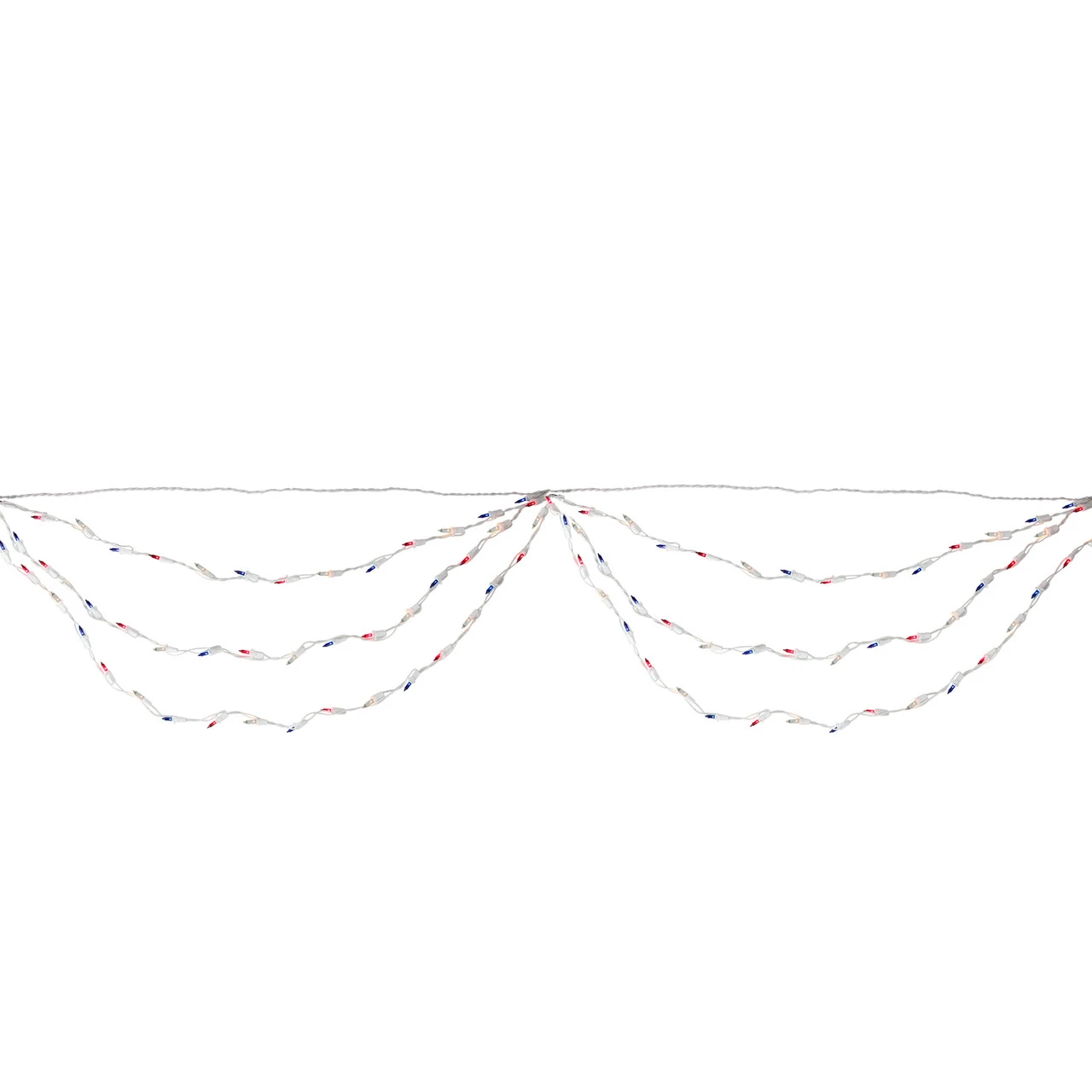 100-Count Red And Blue 4th Of July Mini Swag Light Set, 6ft White Wire 2 100-Count Red And Blue 4th Of July Mini Swag Light Set, 6ft White Wire - Image 2
