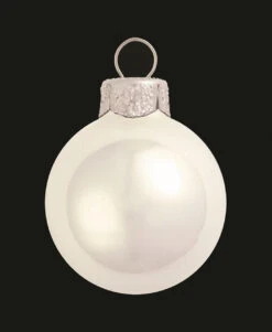 2ct Polar White 2-Finish Glass Christmas Ball Ornaments 6" (150mm)