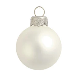 4ct Pearl White Matte Glass Christmas Ball Ornaments 4.75" (120mm)