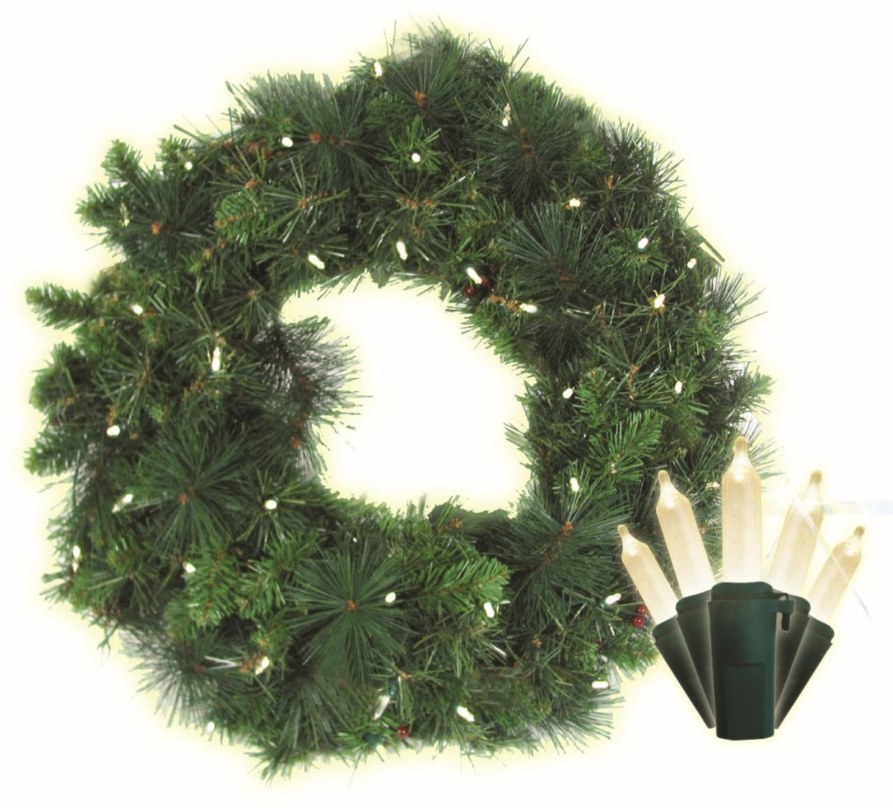30" Battery Operated Pre-lit LED Anchorage Fir Pine Cone Christmas Wreath - Clear Lights 1 30" Battery Operated Pre-lit LED Anchorage Fir Pine Cone Christmas Wreath - Clear Lights