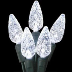 70 Pure White LED Faceted C6 Twinkling Christmas Lights - 23.5 Ft Green Wire -Best Christmas Store hofert202870 02t 03 92220.1667536183