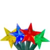 25 Red And Yellow LED M5 Stars Mini Christmas Lights - 8 Ft Green Wire