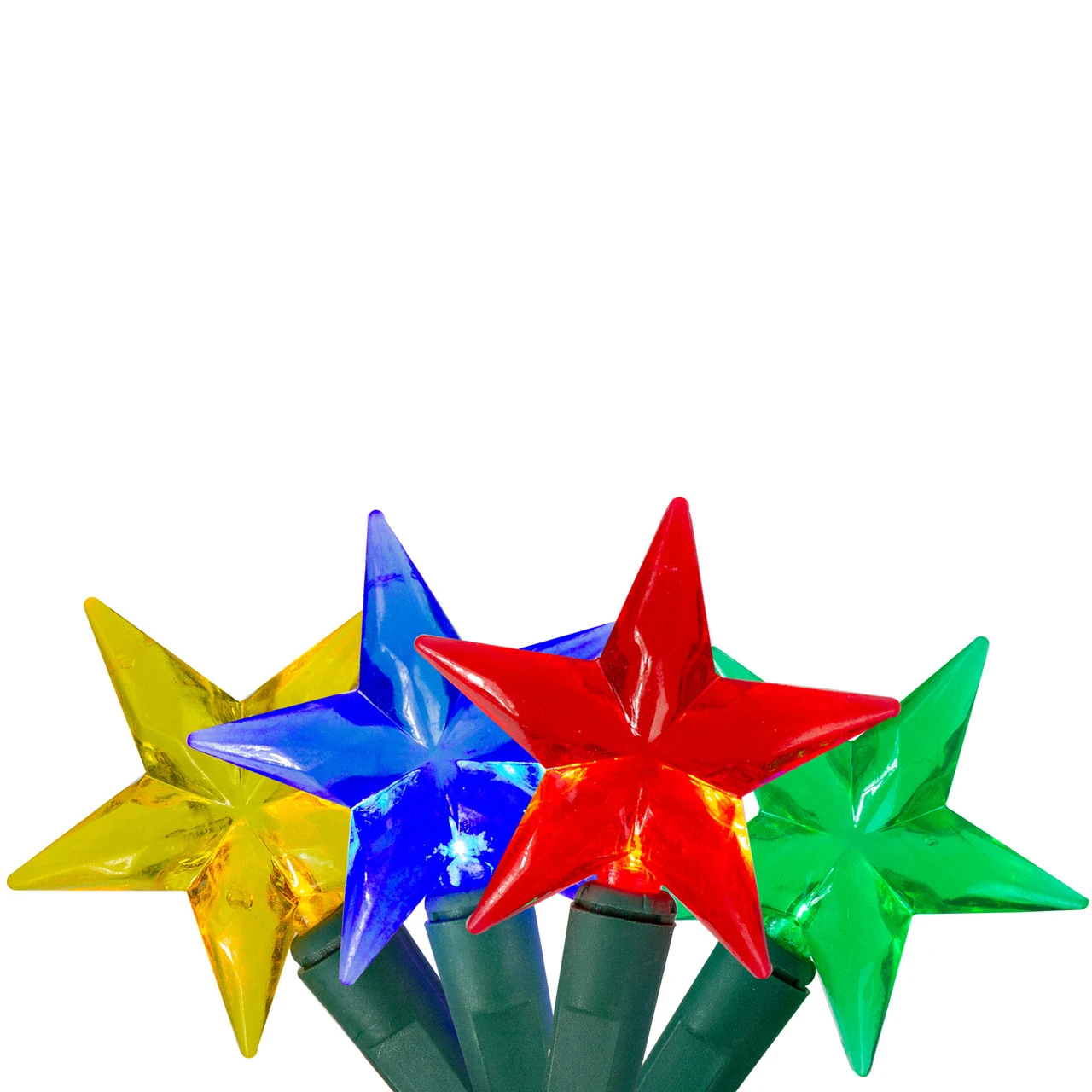 25 Red And Yellow LED M5 Stars Mini Christmas Lights - 8 Ft Green Wire 1 25 Red And Yellow LED M5 Stars Mini Christmas Lights - 8 Ft Green Wire