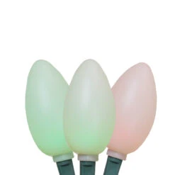 10 Color Changing LED C9 Novelty Christmas Lights - 3.8 Ft Green Wire