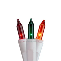 140-Count Green And Red Ever Glow Chasing Mini Christmas Light Set, 34.75 Ft White Wire
