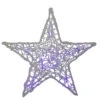 24" Pre-lit Clear And Purple LED Color Changing Spun Glass Hanging Star Christmas Decoration