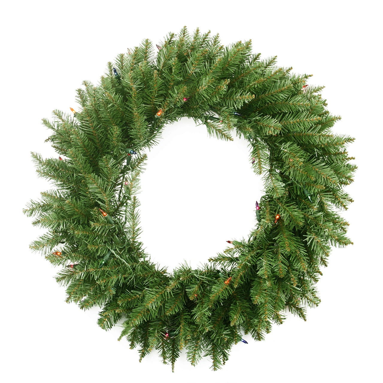 Pre-Lit Northern Pine Artificial Christmas Wreath - 24-Inch, Multi Color Lights 1 Pre-Lit Northern Pine Artificial Christmas Wreath - 24-Inch, Multi Color Lights