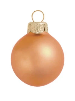 2ct Mandarin Orange Glass Matte Christmas Ball Ornaments 6" (150mm)
