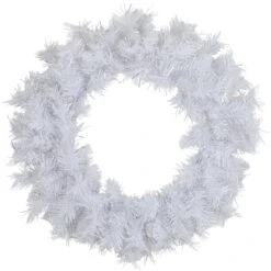 White And Silver Mixed Pine Artificial Christmas Wreath, 24-Inch, Unlit