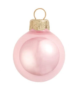Pearl Pale Pink Glass Ball Christmas Ornament 7" (177mm)