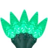 70ct Green Faceted C6 LED Christmas Light Set - 23ft Green Wire