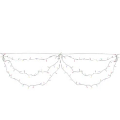 Set Of 150 Multi-Color LED Swag Christmas Lights - 7.5 Ft White Wire