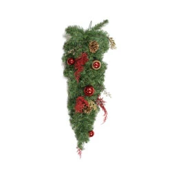 30" Pre-Decorated Artificial Christmas Teardrop Swag - Unlit