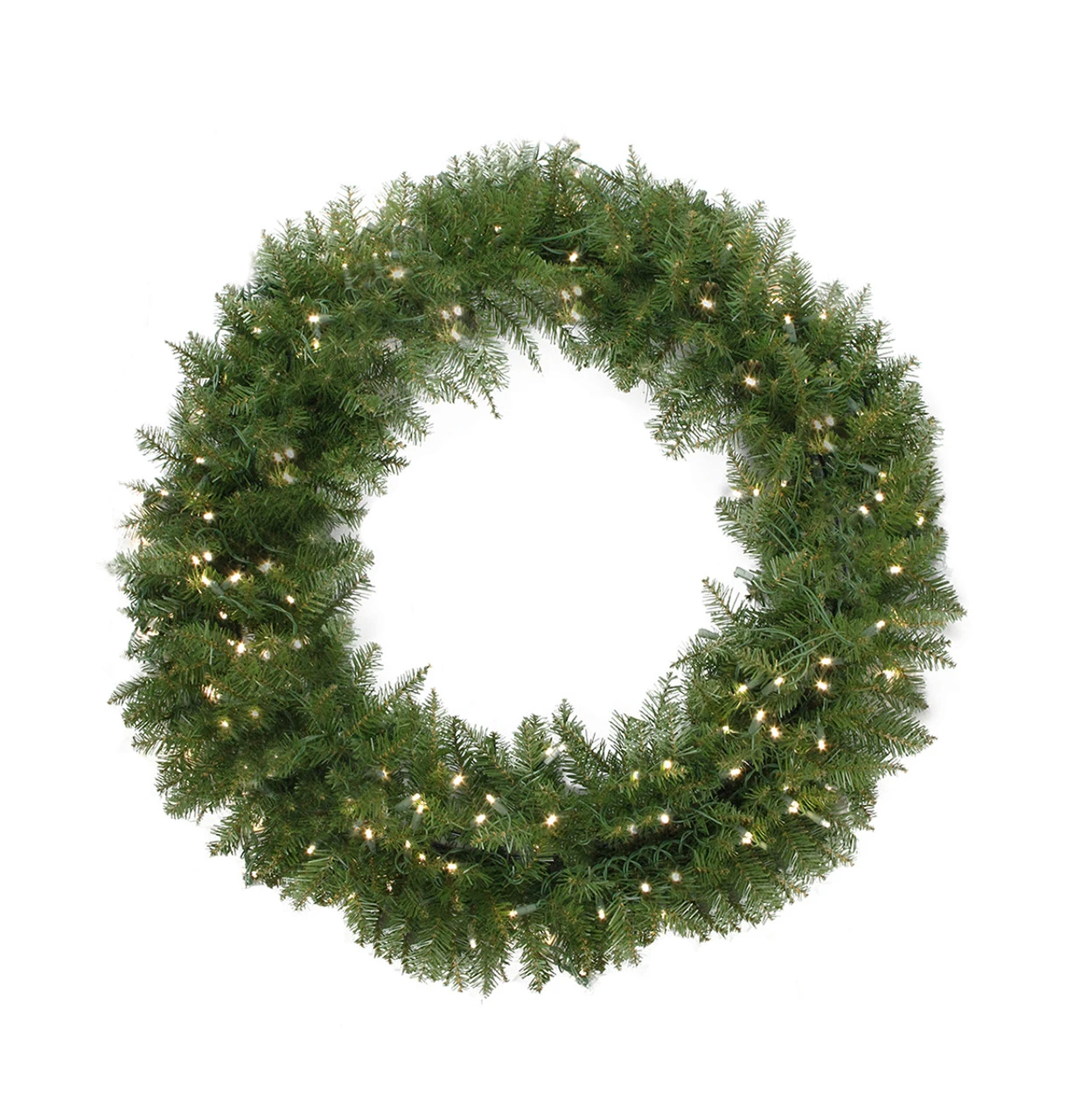 Pre-Lit Northern Pine Artificial Christmas Wreath, 24-Inch Warm White LED Lights 1 Pre-Lit Northern Pine Artificial Christmas Wreath, 24-Inch Warm White LED Lights